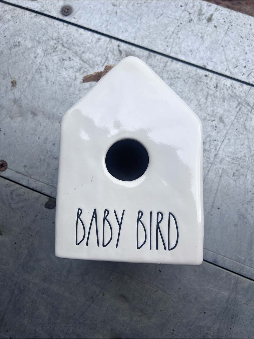 Rae Dunn White 'Baby Bird' Ceramic Birdhouse